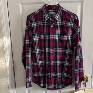 GAP Men's Red and Blue Plaid Shirt